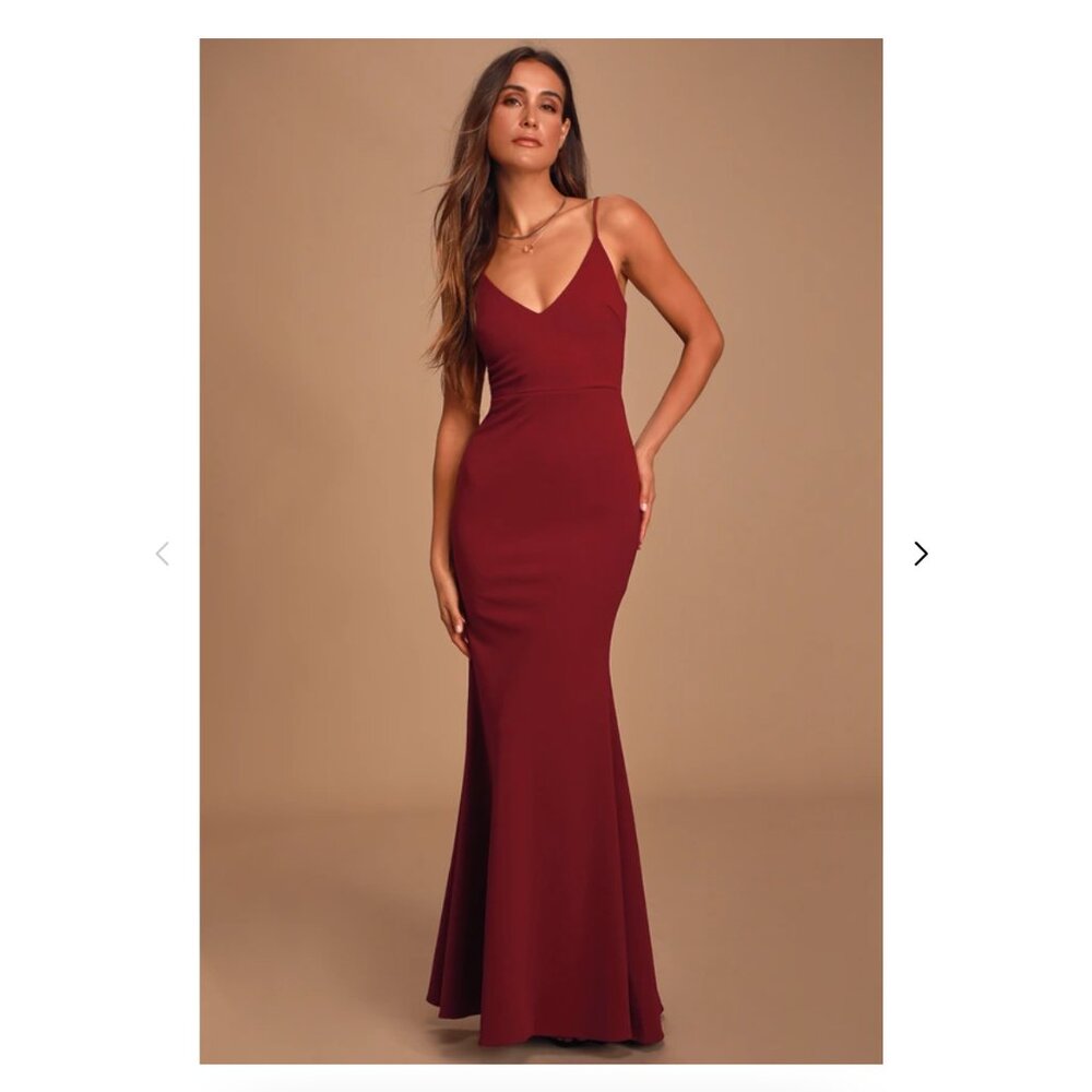 Lulus Infinite Glory Wine Red Maxi Dress